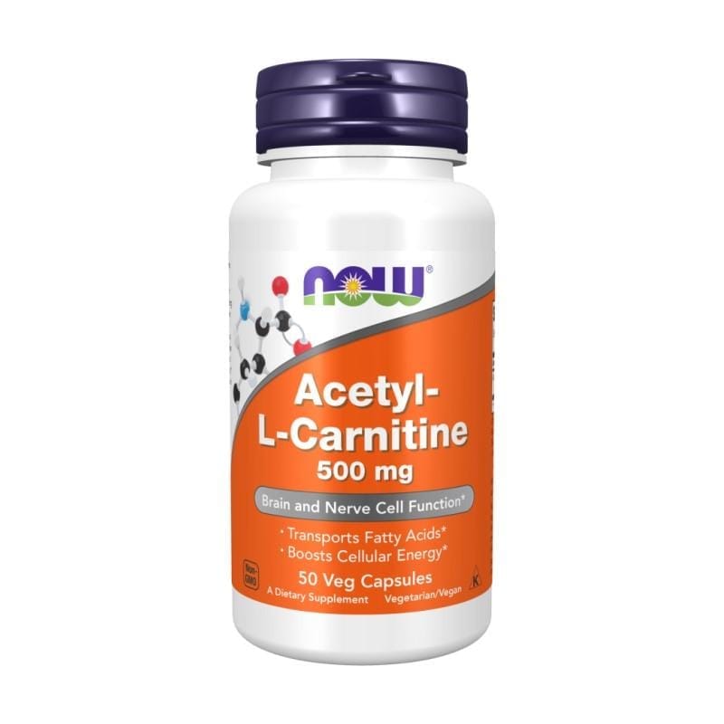 Acétyl-L-carnitine NOW, 500 mg (50 gélules)