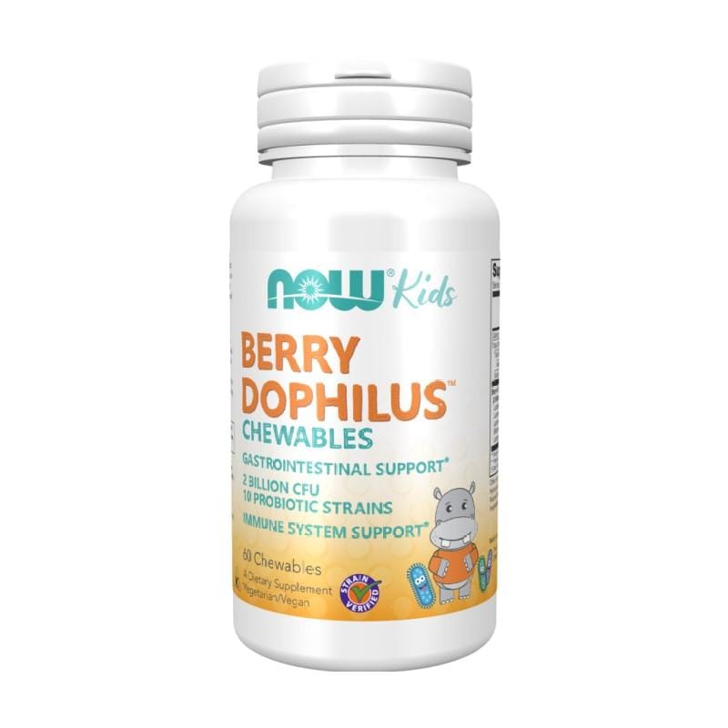 Probiotiques pour enfants BerryDophilus NOW (60 comprimés à croquer)