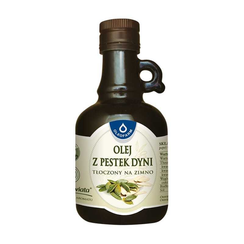 Huile de pépins de courge avec vitamine D, pressée à froid Oleofarm (250 ml)