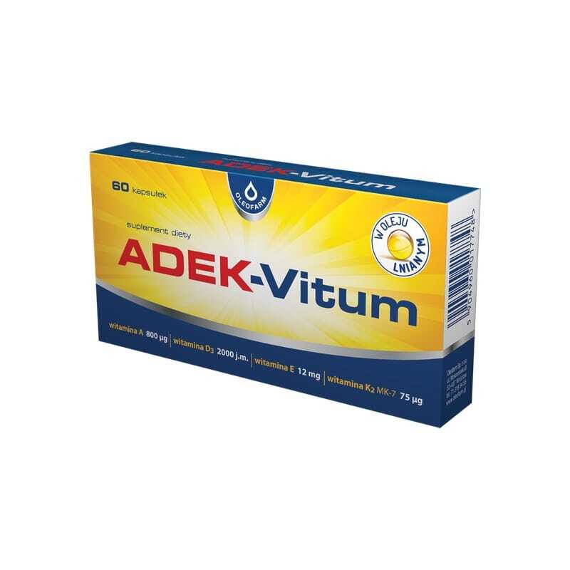Complexe de vitamines A, D3, E et K2 Vitum Oleofarm (60 gélules)