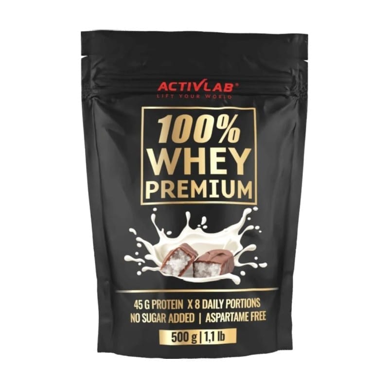 Protéines 100% Whey Premium goût chocolat et noix de coco Activlab (500 g)