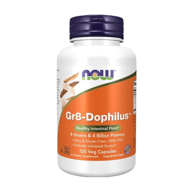 Gr8-Dophilus pour l’équilibre de la flore intestinale NOW (60 gélules)