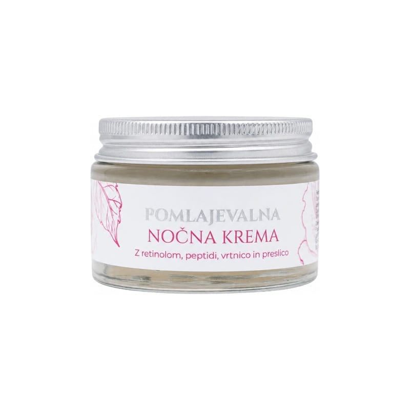 Crème de nuit régénérante pour le visage à la rose Cvetka (50 ml)