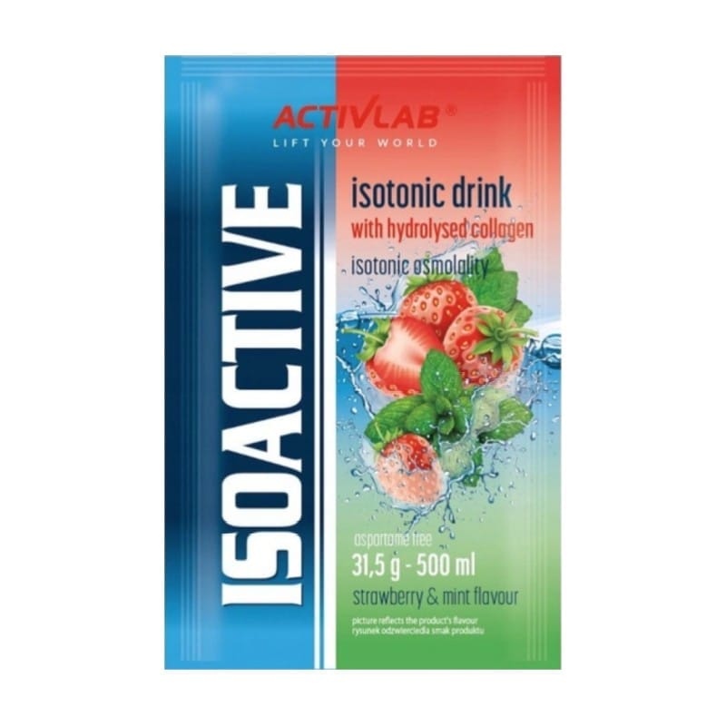 Boisson isotonique en poudre Isoactive Activlab, fraise et menthe (31,5 g)