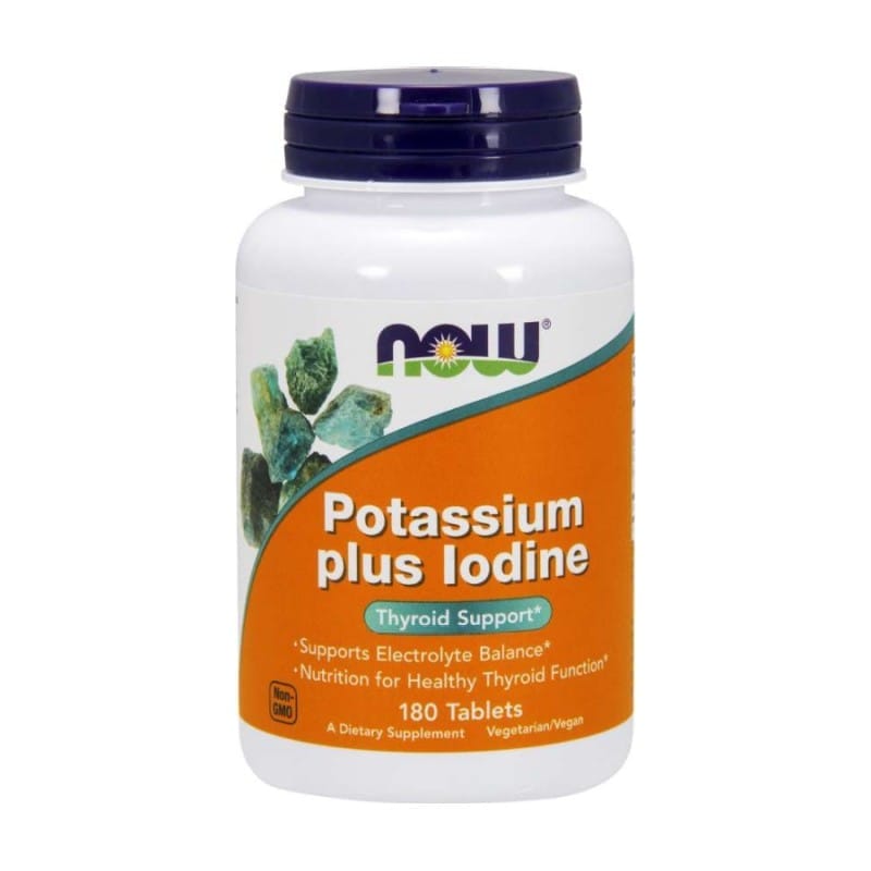 Potassium plus Iode NOW (180 comprimés)