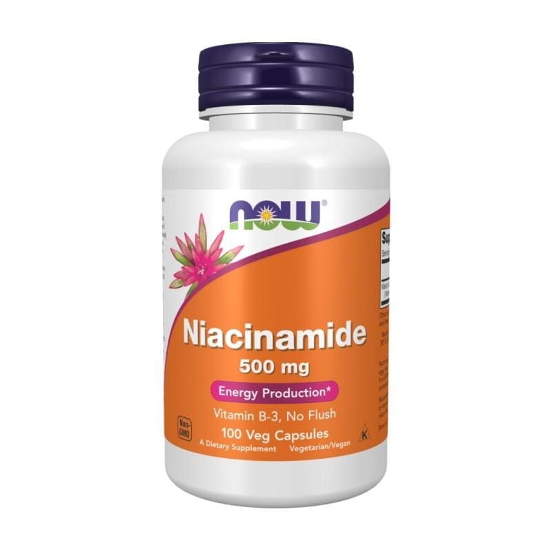Niacinamide (B3) NOW, 500 mg (100 gélules)