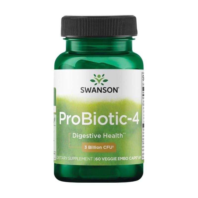 Probiotic‑4 – mélange de 4 souches probiotiques Swanson (60 gélules)