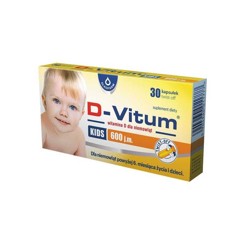 Vitamine D3 600 UI pour enfants D-Vitum Kids Oleofarm (30 capsules twist-off)