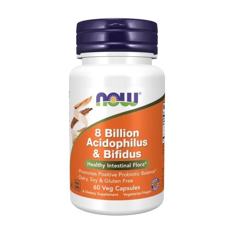 8 milliards d’Acidophilus et Bifidus NOW (60 gélules)