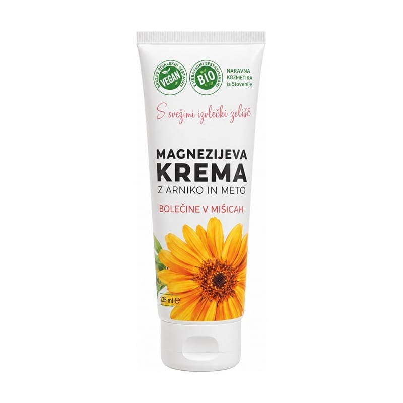 Crème au magnésium à l’arnica et à la menthe Cvetka (125 ml)