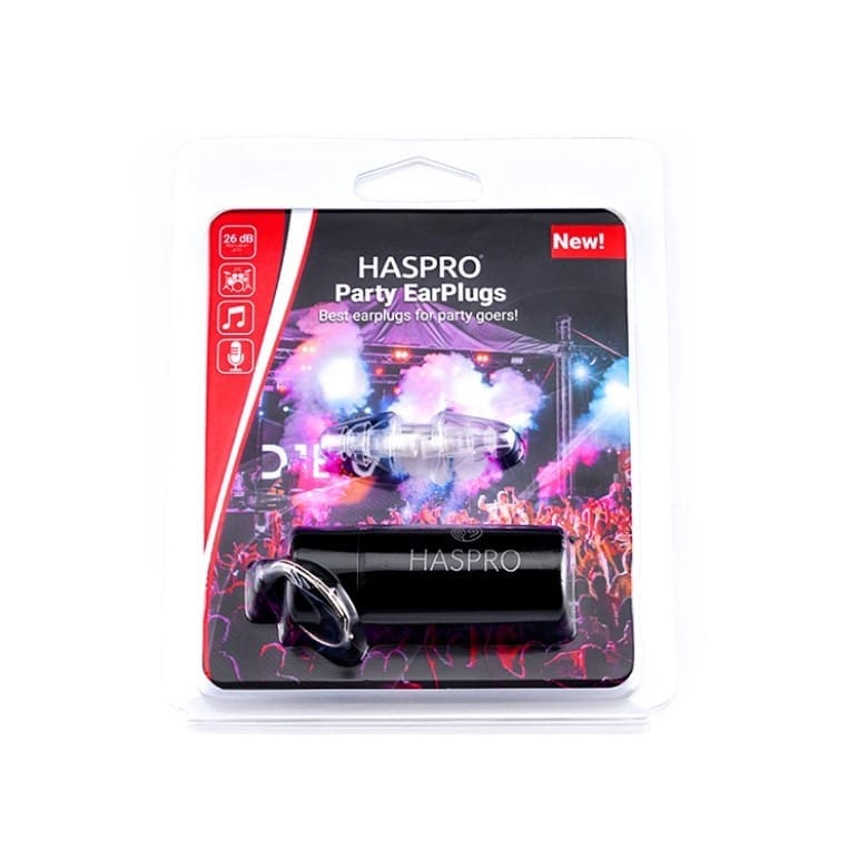 Bouchons d’oreilles pour soirées et concerts – transparents, en silicone Party Haspro (1 paire)
