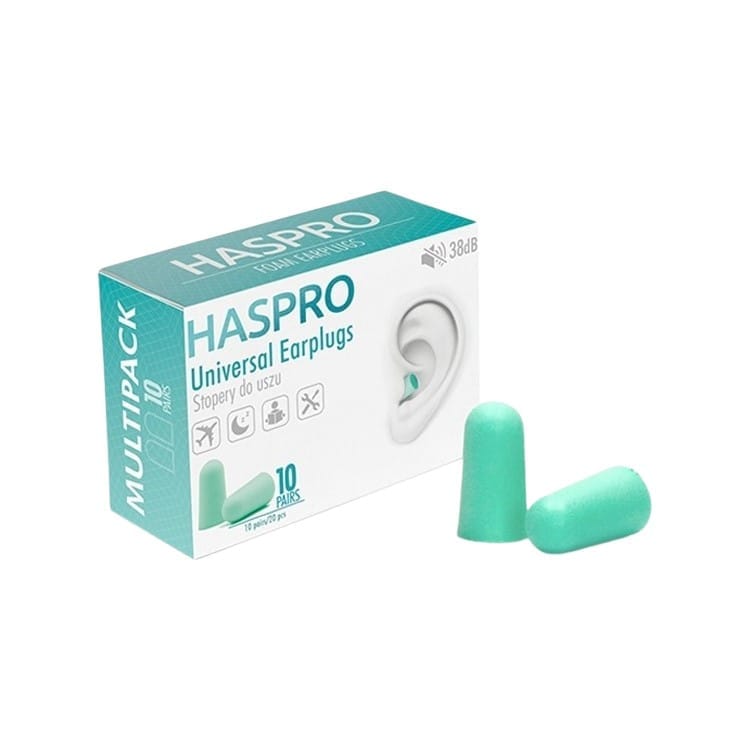 Bouchons d’oreilles en mousse Multi10 - couleur menthe Haspro (20 pièces)