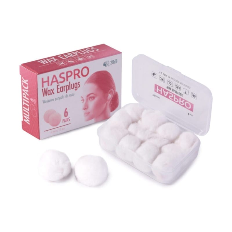 Bouchons d’oreilles en cire Haspro (12 pièces)