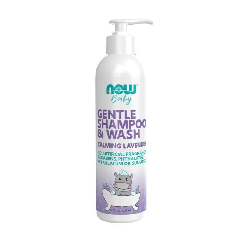 Shampooing et gel douche doux pour bébé Lavande apaisante NOW Baby (237 ml)